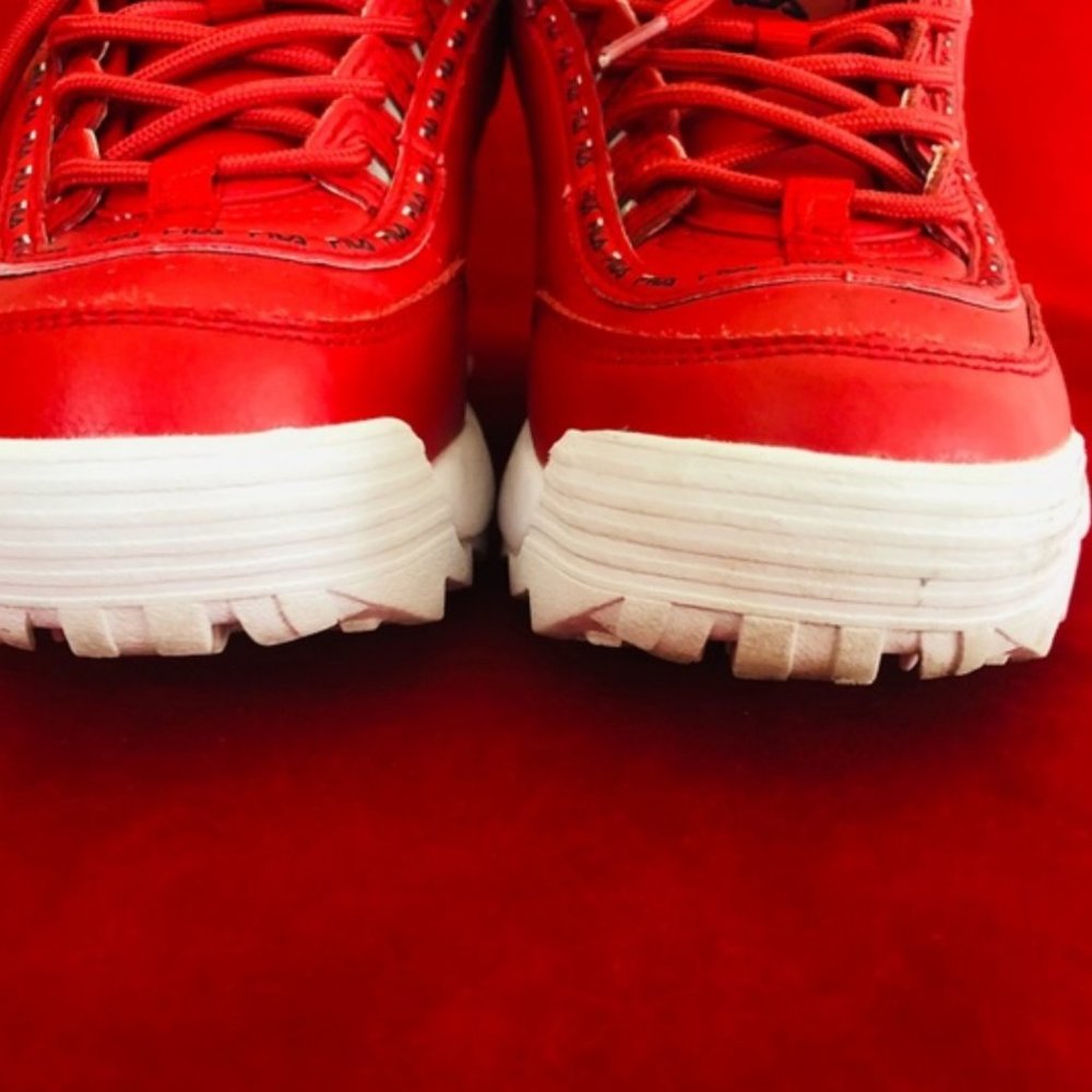 Fila Disruptor 2 Premium Red Sneakers 7 - Picture 10 of 11